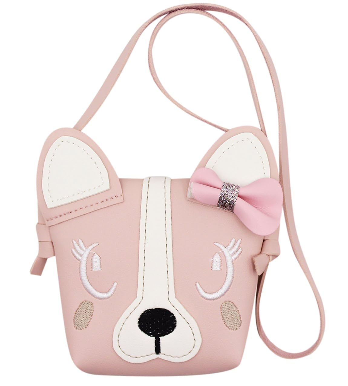 儿童可爱小狗斜挎包蝴蝶结单肩包手提包钱包